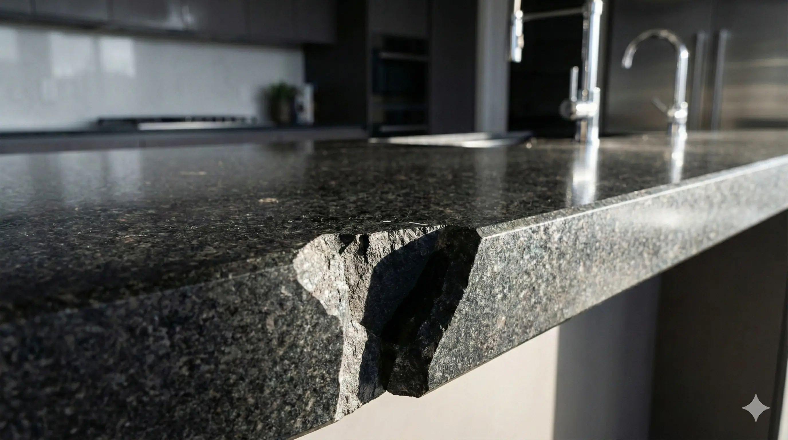 Damaged surface before repair